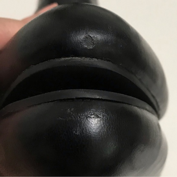 Cole Haan Black Leather Wedge Heel Bootie Boots Size 9.5 - Picture 7 of 10